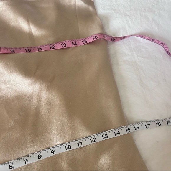 Birdy Grey Lisa Midi Shiny Satin Slip Dress Champagne Size M - Picture 10 of 13